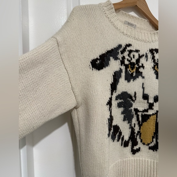 Bartolini Wool Cashmere Blend Cream Sweater with Graphic Design Size Large - Picture 4 of 8